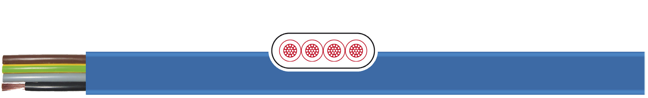 OPVC-JB Cabo flexível com vias coloridas