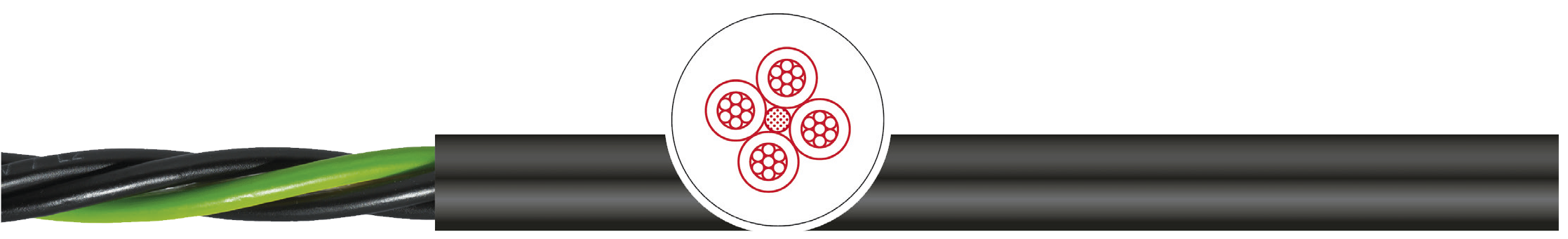 OPVC-JB Cabo flexível com vias coloridas