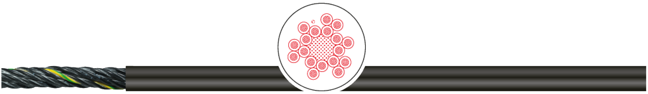 OPVC-JB Cabo flexível com vias coloridas