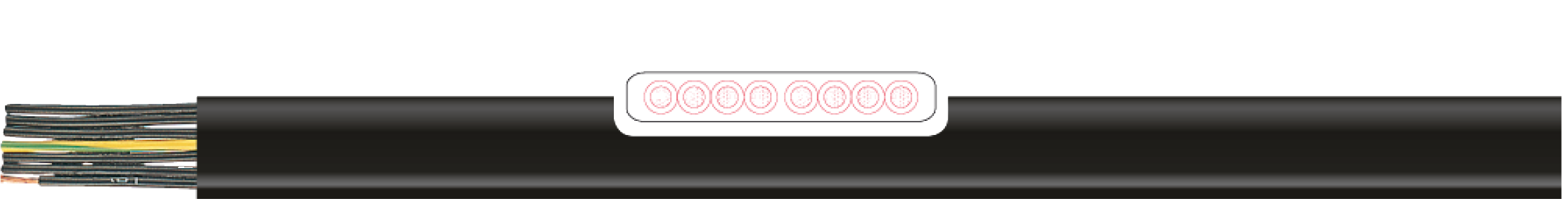 OPVC-JB Cabo flexível com vias coloridas